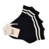 Czarne sportowe skarpetki bawełniane z białymi paskami zestaw 5 par