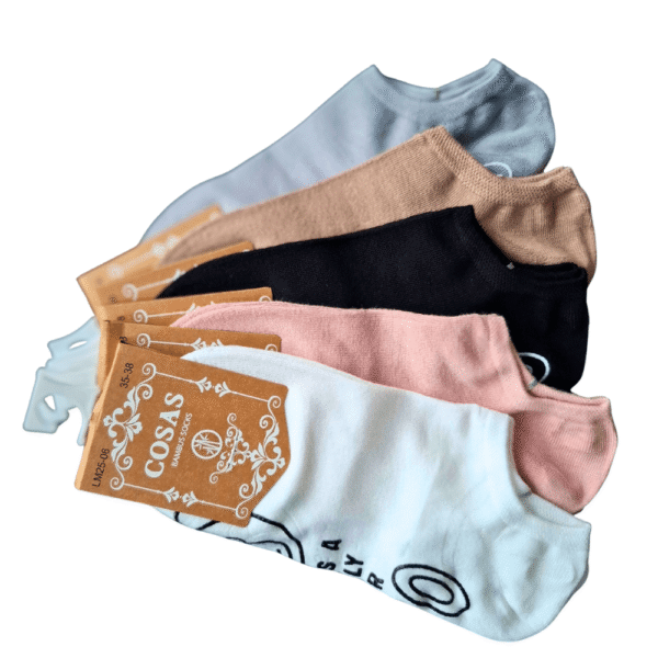 skarpetki bambusowe stopki damskie mix kolorów damskie stopki bambusowe wzór miś