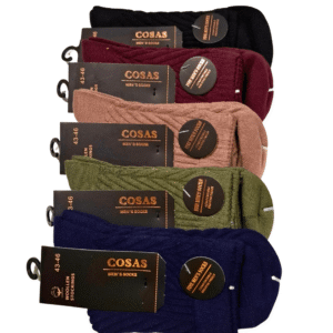 Męskie skarpetki bawełniane z tłoczeniem – 5 par