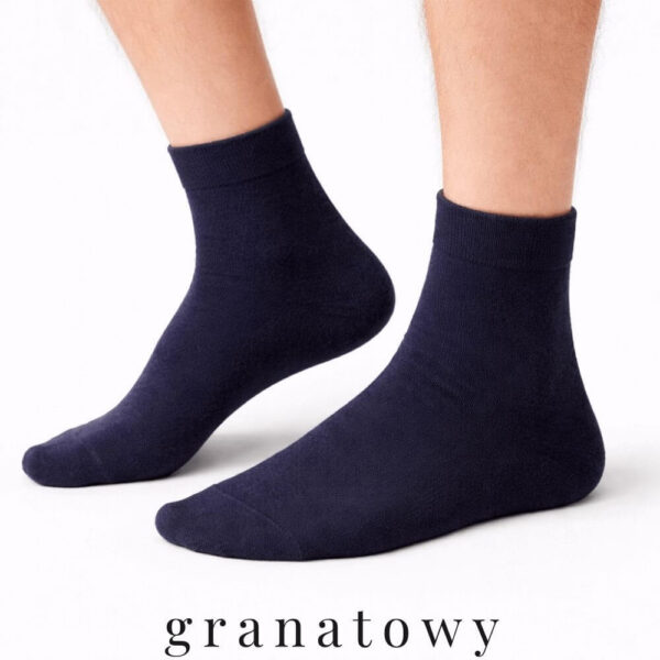 granatowe skarpety męskie wełniane klasyczne