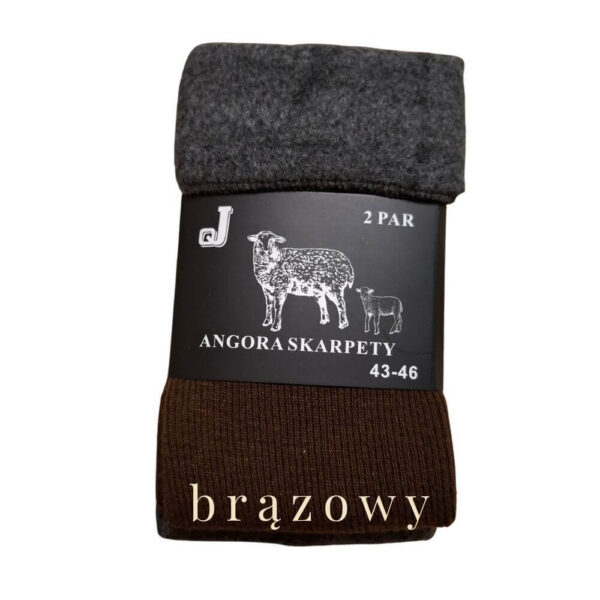 męskie skarpety z angory brązowe 2 pary