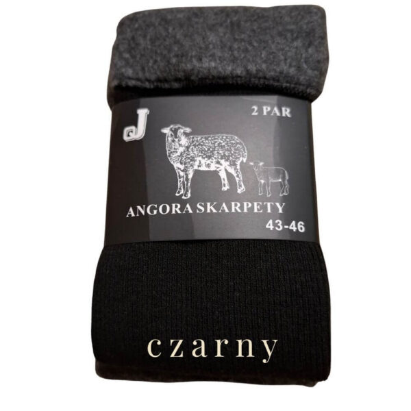 męskie skarpety z angory czarne 2 pary