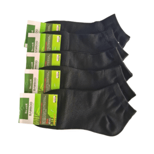 Czarne męskie stopki bambusowe – 5 par