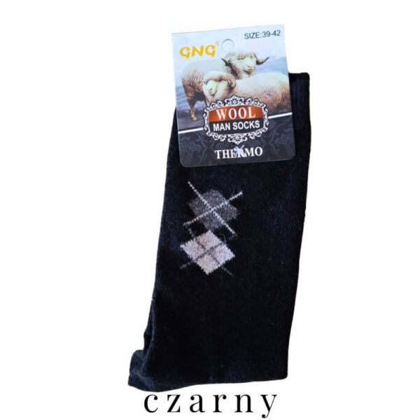 męskie skarpety angora thermo w kolorze czarnym