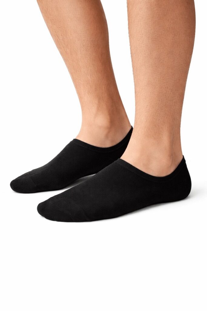 czarne męskie stopki bambusowe na nodze 5 par zestaw