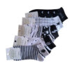 skarpetki damskie bawełniane 5 pak czarno białe za kostkę