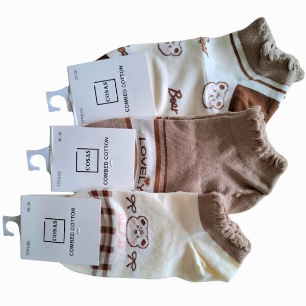 Skarpetki damskie bawełniane bezszwowe detal materiału