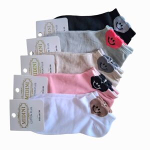 Skarpetki damskie stopki bawełniane 5 par 95% bawełna z serduszkiem