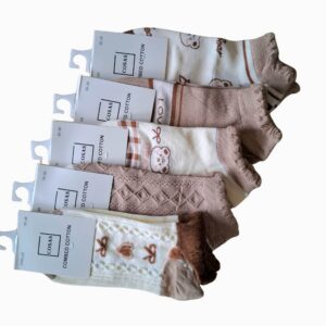 Skarpetki damskie stopki bezszwowe 5 par mix wzorów