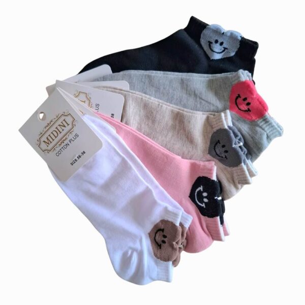 Damskie stopki bawełniane 95% mix kolorów zestaw 5 par