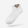 stopki damskie białe z delikatnym tłoczeniem 5 par