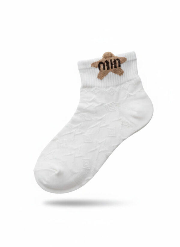 struktura materiału damskich skarpetek bawełnianych z tłoczeniem