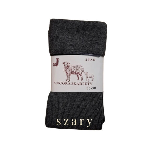 szare skarpety damskie z angory