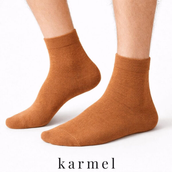 karmelowe skarpety męskie wełniane klasyczne