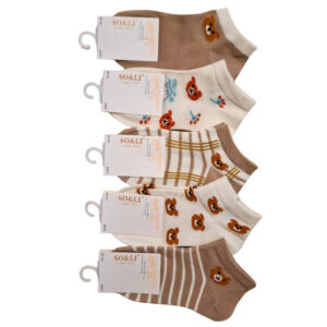 Stopki dziewczęce bawełniane 5-pak w misie