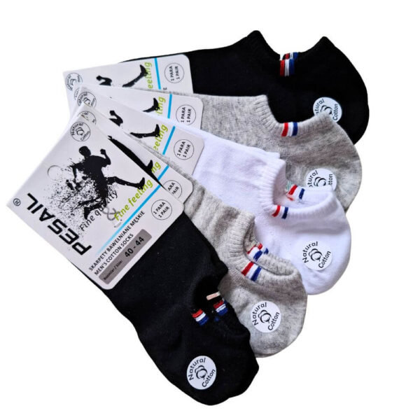 Męskie krótkie skarpetki bawełniane biały czarny szary